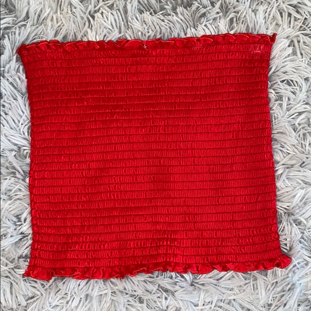 Red Ruffled Hot Kiss Tube Top